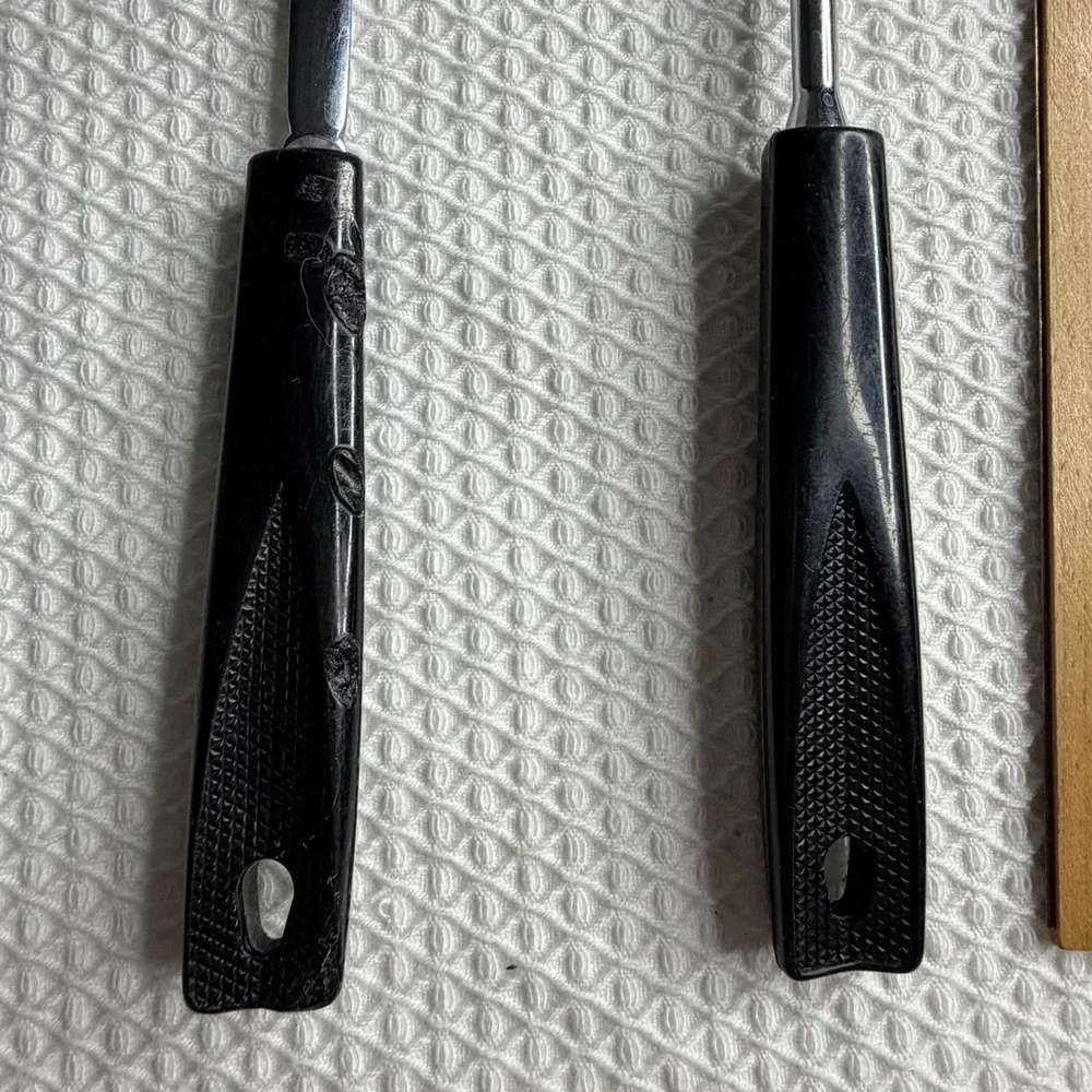 VTG EKCO Spatula Set Stainless Steel Slotted Turner & Nylon Spatula USA Black